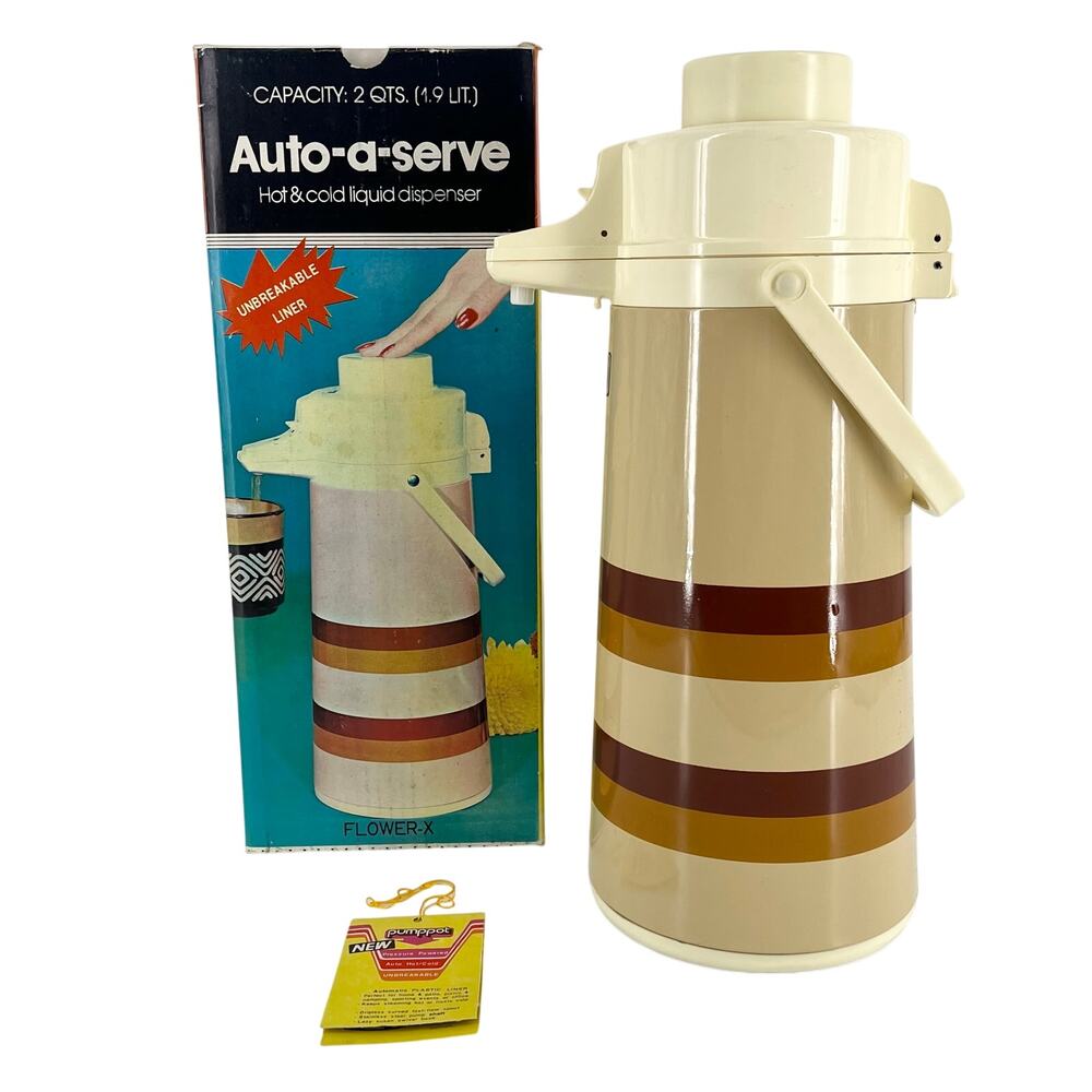 70s PumpPot beverage dispenser 2 qt 1970s vintage